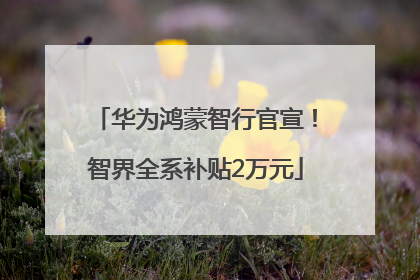 华为鸿蒙智行官宣！智界全系补贴2万元