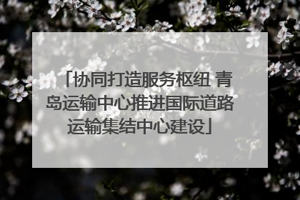 协同打造服务枢纽 青岛运输中心推进国际道路运输集结中心建设