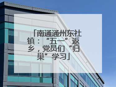 南通通州东社镇：“五一”返乡，党员们“归巢”学习