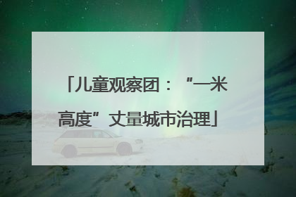 儿童观察团：“一米高度”丈量城市治理