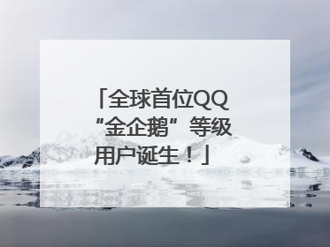 全球首位QQ“金企鹅”等级用户诞生！