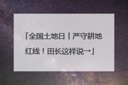 全国土地日丨严守耕地红线！田长这样说→
