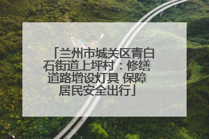 兰州市城关区青白石街道上坪村：修缮道路增设灯具 保障居民安全出行
