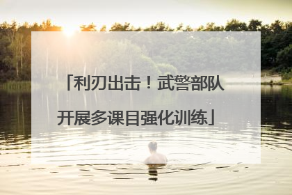 利刃出击！武警部队开展多课目强化训练