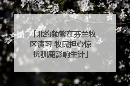 北约频繁在芬兰牧区演习 牧民担心惊扰驯鹿影响生计