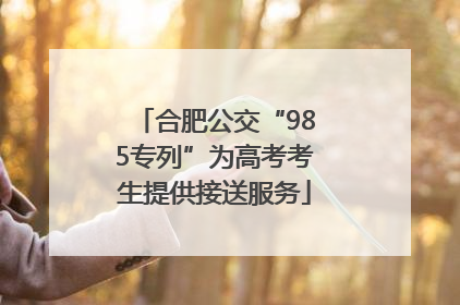 合肥公交“985专列”为高考考生提供接送服务
