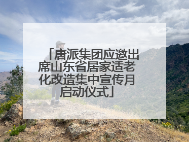 唐派集团应邀出席山东省居家适老化改造集中宣传月启动仪式