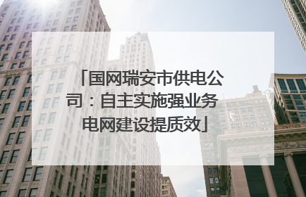 国网瑞安市供电公司：自主实施强业务 电网建设提质效