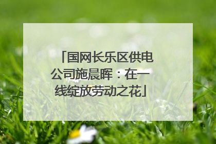 国网长乐区供电公司施晨晖：在一线绽放劳动之花