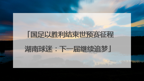 国足以胜利结束世预赛征程 湖南球迷：下一届继续追梦