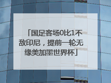 国足客场0比1不敌印尼，提前一轮无缘美加墨世界杯
