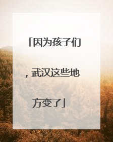 因为孩子们，武汉这些地方变了