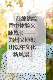 在绵绵粽香中体验文脉悠长——郑州文博织出端午文化新风景