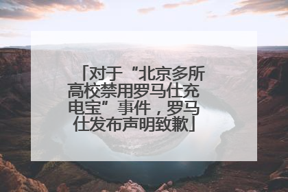 对于“北京多所高校禁用罗马仕充电宝”事件，罗马仕发布声明致歉