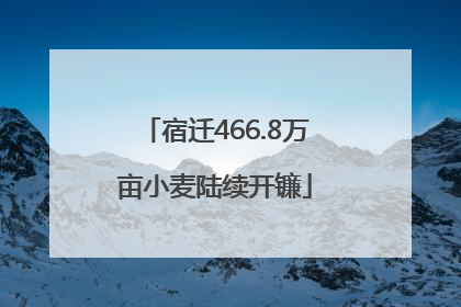 宿迁466.8万亩小麦陆续开镰