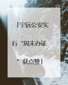 宁远公安实行“周末办证”获点赞