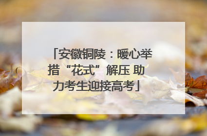 安徽铜陵：暖心举措“花式”解压 助力考生迎接高考