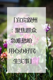 宜宾叙州：聚焦群众急难愁盼 用心办好民生实事