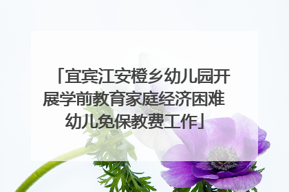 宜宾江安橙乡幼儿园开展学前教育家庭经济困难幼儿免保教费工作