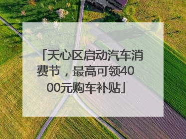天心区启动汽车消费节，最高可领4000元购车补贴