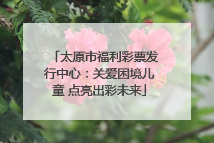 太原市福利彩票发行中心：关爱困境儿童 点亮出彩未来