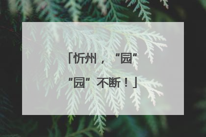 忻州，“园”“园”不断！
