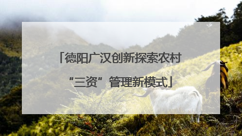 德阳广汉创新探索农村“三资”管理新模式