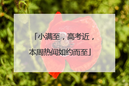 小满至，高考近，本周热闻如约而至