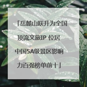 岳麓山跃升为全国顶流文旅IP 位居中国5A级景区影响力百强榜单前十