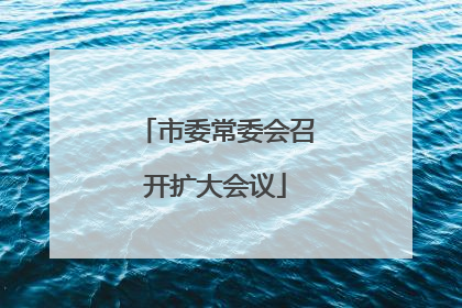 市委常委会召开扩大会议