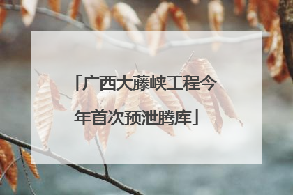 广西大藤峡工程今年首次预泄腾库