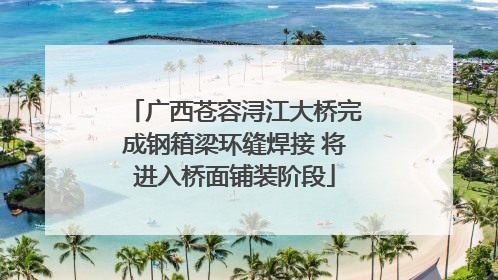 广西苍容浔江大桥完成钢箱梁环缝焊接 将进入桥面铺装阶段