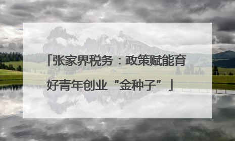 张家界税务：政策赋能育好青年创业“金种子”