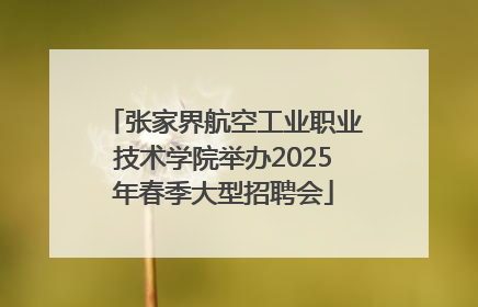 张家界航空工业职业技术学院举办2025年春季大型招聘会