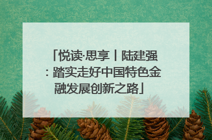 悦读·思享丨陆建强：踏实走好中国特色金融发展创新之路
