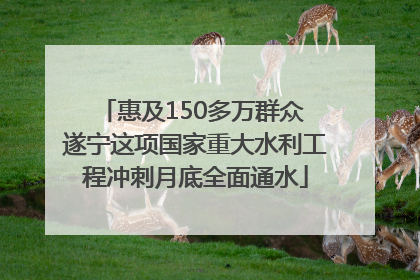 惠及150多万群众 遂宁这项国家重大水利工程冲刺月底全面通水