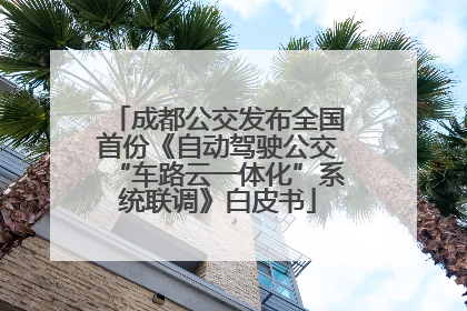 成都公交发布全国首份《自动驾驶公交“车路云一体化”系统联调》白皮书