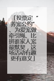 投票定“养宠公约”、为爱宠做牵引绳、比拼谁家人宠最默契，这场活动有趣更有意义
