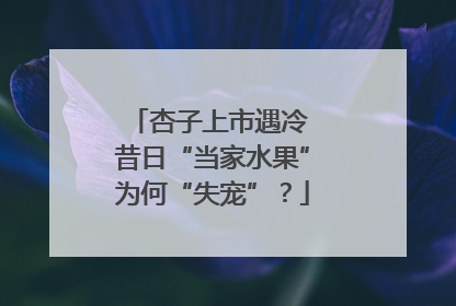 杏子上市遇冷 昔日“当家水果”为何“失宠”？