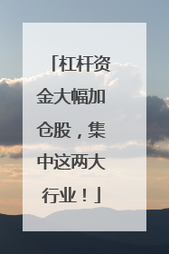 杠杆资金大幅加仓股，集中这两大行业！