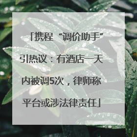 携程“调价助手”引热议：有酒店一天内被调5次，律师称平台或涉法律责任