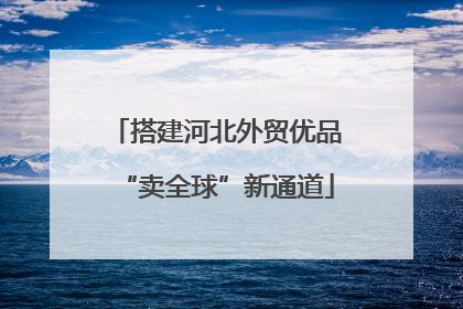 搭建河北外贸优品“卖全球”新通道