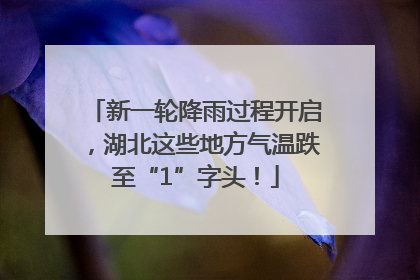 新一轮降雨过程开启，湖北这些地方气温跌至“1”字头！