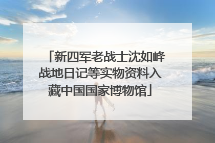 新四军老战士沈如峰战地日记等实物资料入藏中国国家博物馆