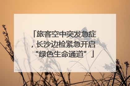 旅客空中突发急症，长沙边检紧急开启“绿色生命通道”
