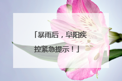 暴雨后，阜阳疾控紧急提示！