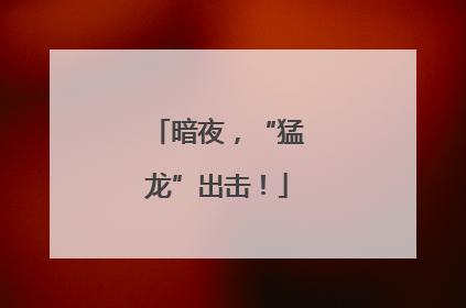 暗夜，“猛龙”出击！
