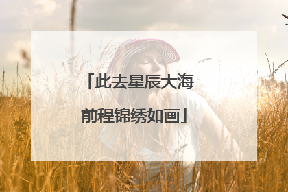 此去星辰大海 前程锦绣如画
