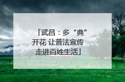 武昌：多“典”开花 让普法宣传走进百姓生活