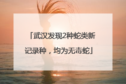 武汉发现2种蛇类新记录种，均为无毒蛇